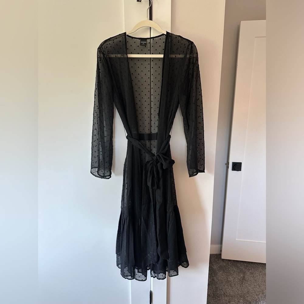 Express chiffon kimono with belt